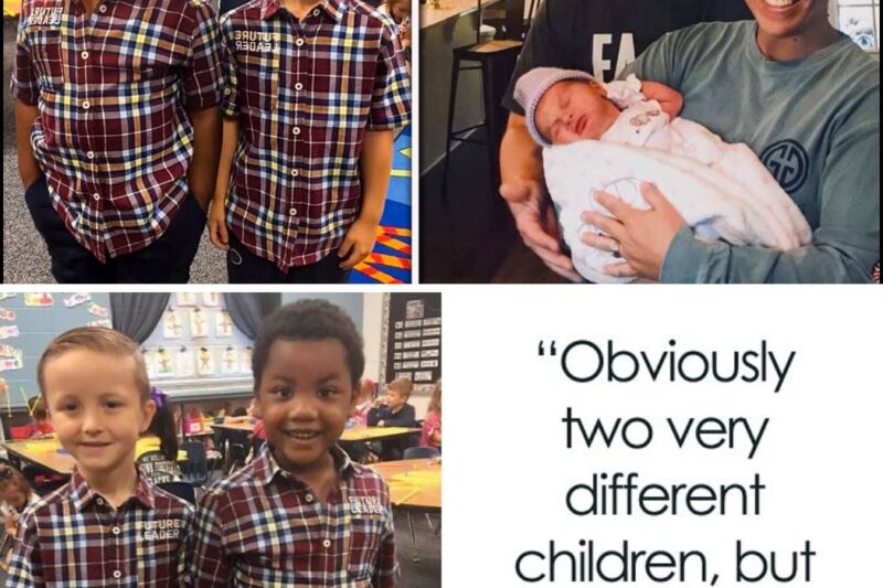 Preschooler tells mom he has a twin at school, she cries when she sees a photo of the two of them