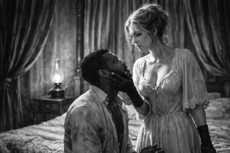 The plantation owner’s wife forced a slave to bear her child.