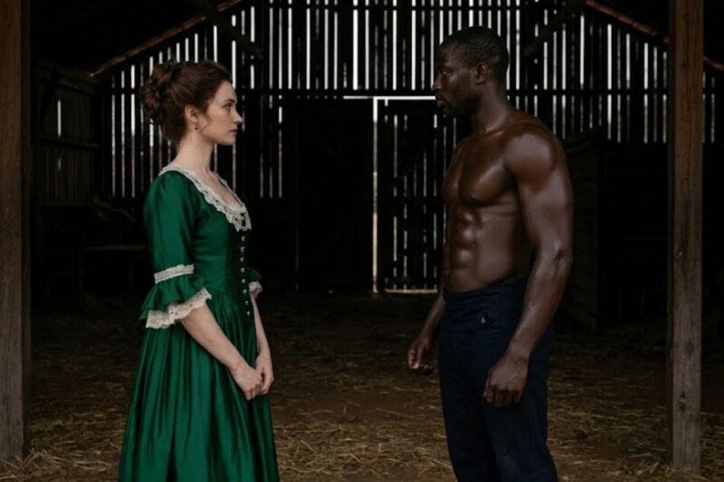 The mistress heard the rumors about the slave and decided to check for herself